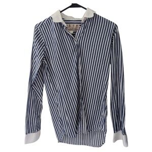 Blue and White Striped womens shirt